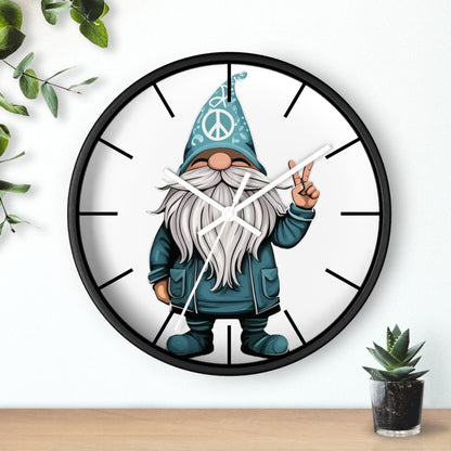 Peace Gnome Wall Clock