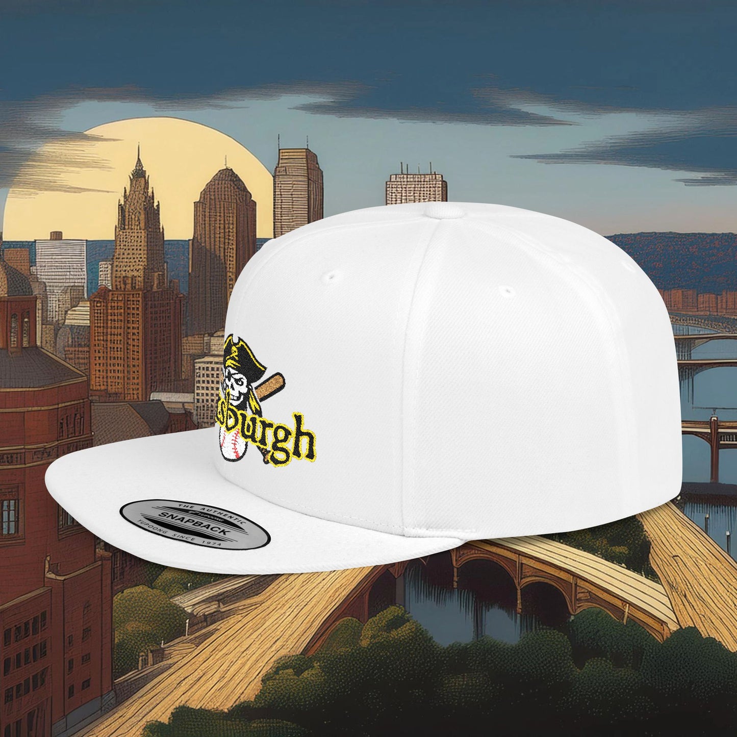 Pittsburgh Baseball Logo Flat Bill Snapback