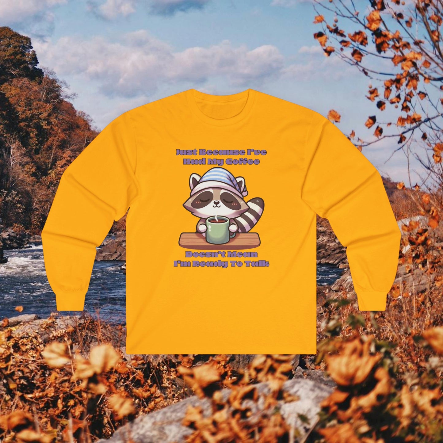 Raccoon Coffee Long Sleeve Tee