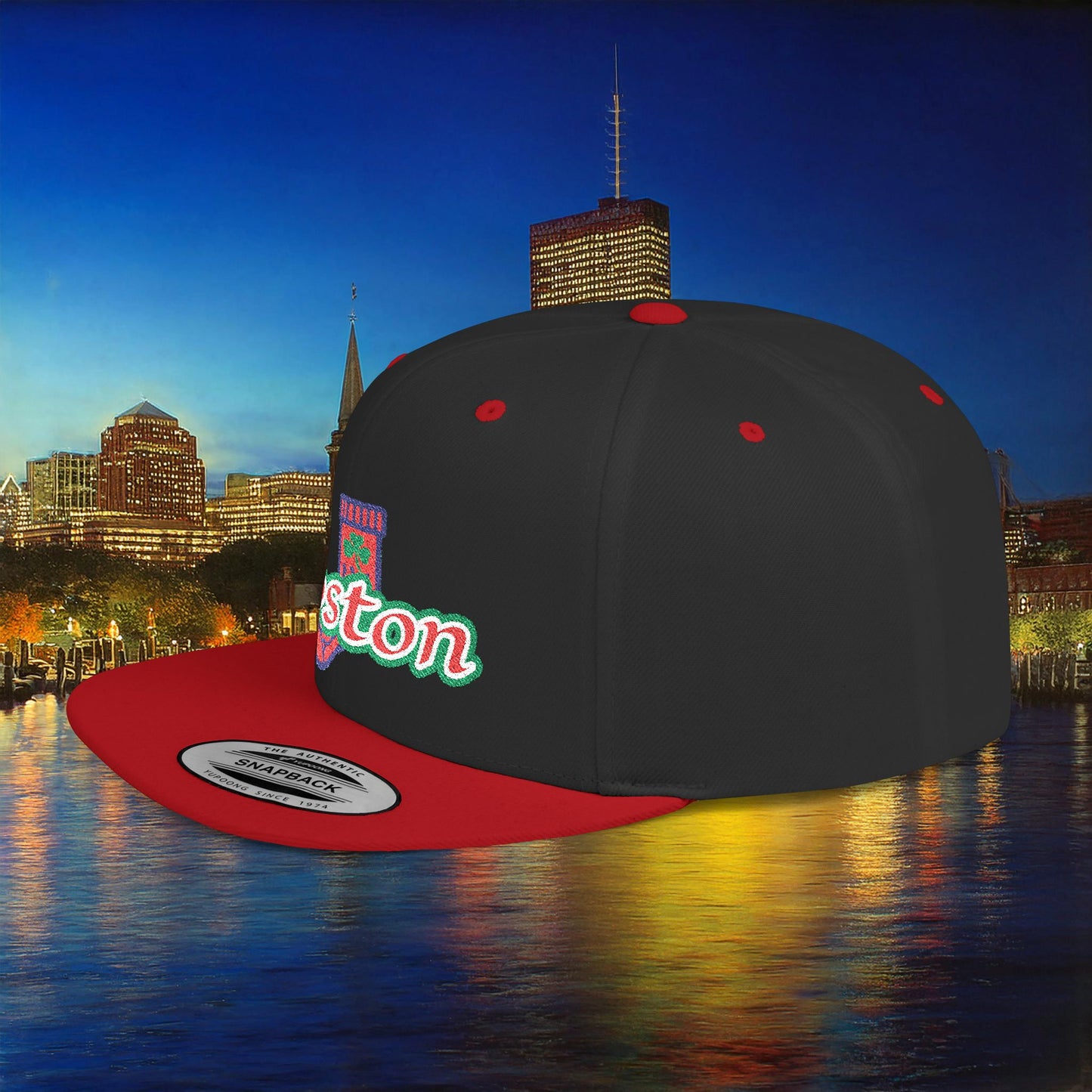 Boston Cable Knit Irish Sock Flat Bill Snapback