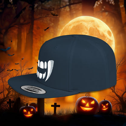 Vampire Teeth Flat Bill Snapback