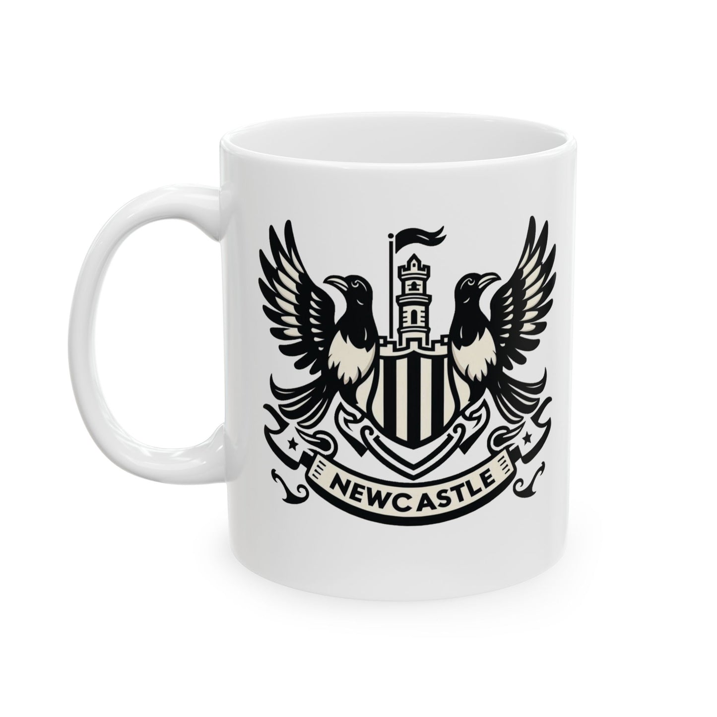 Newcastle United B&W Crest Ceramic Mugs (11oz\15oz)
