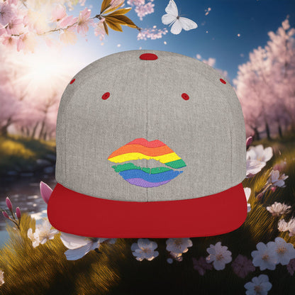 Rainbow Kiss Flat Bill Snapback