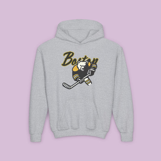 Boston Hockey Bear Youth Hoodie