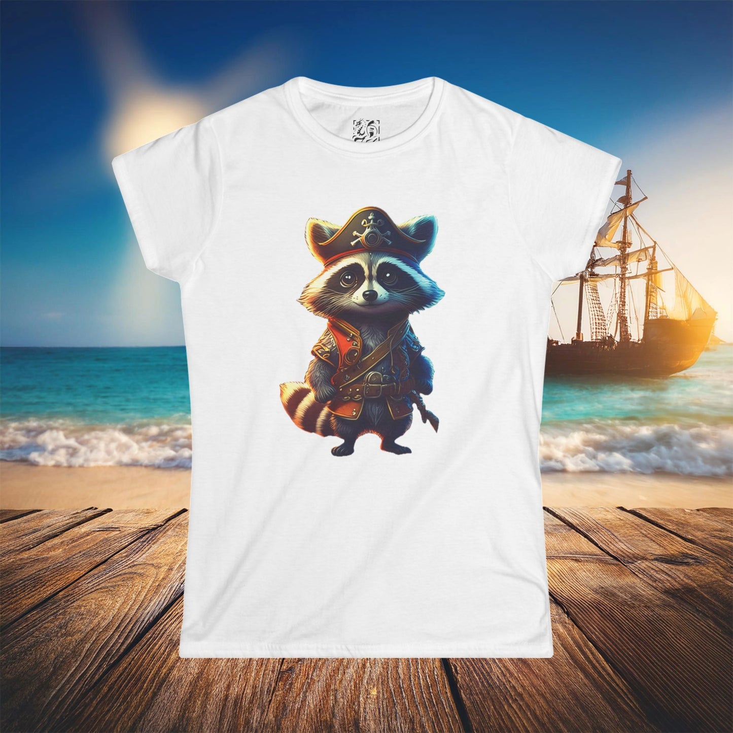 Raccoon Pirate Women's Softstyle Tee