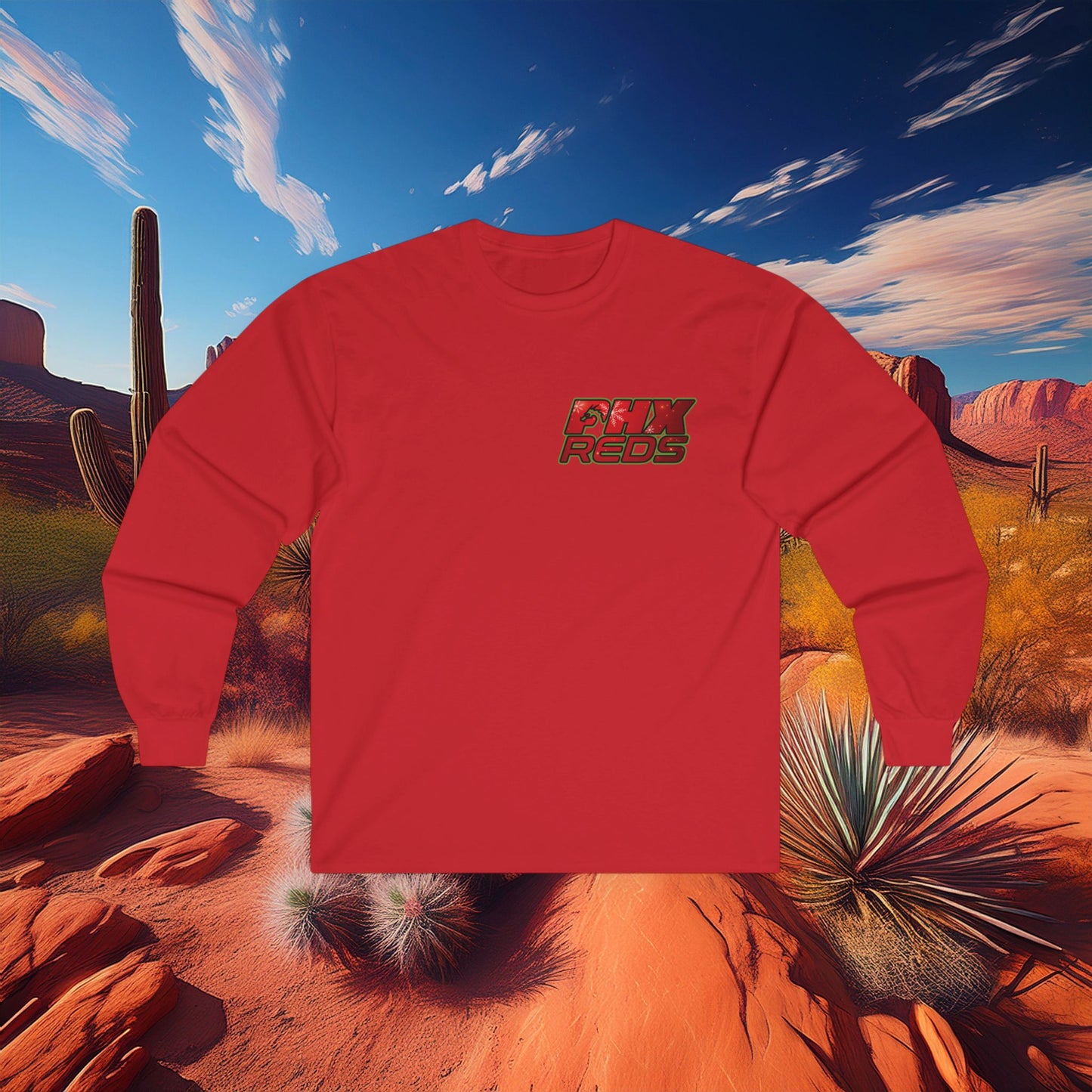 PHX Reds Christmas Crest Long Sleeve Tee