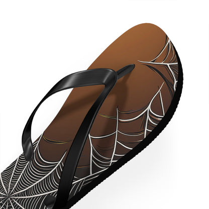 Golden Spider Web Flip Flops