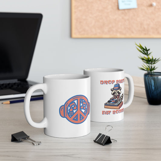 "Beats Not Bombs" Peace Ceramic Mug (11oz/15oz)