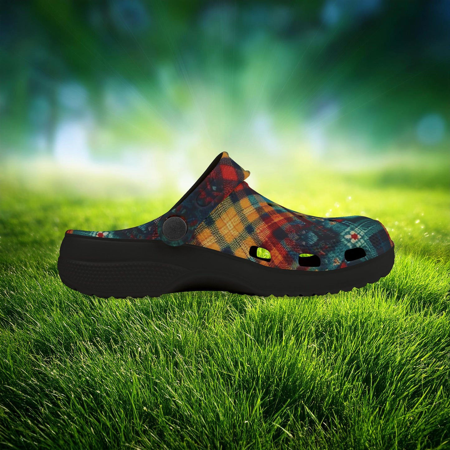 Floral Plaid Kid's Foam Clogs