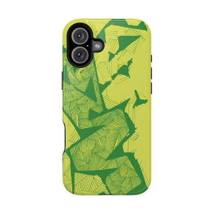 Electric Green and Gold Impact-Resistant Phone Case