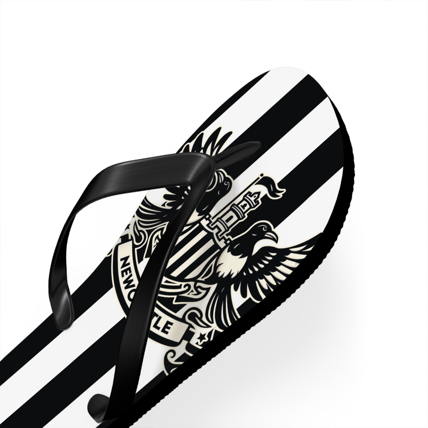Newcastle United B&W Crest Flip Flops