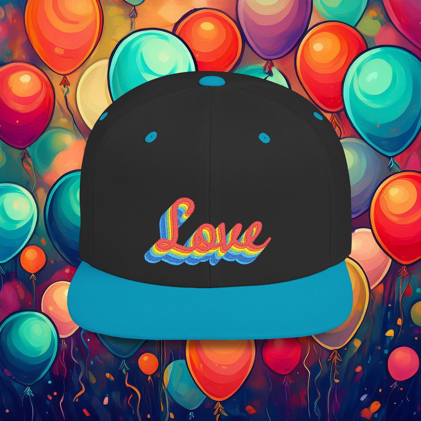 Rainbow Love Flat Bill Snapback