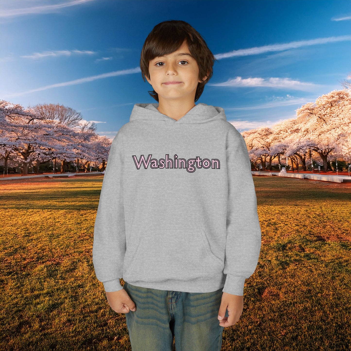 Washington Cherry Blossom Design Youth Hoodie