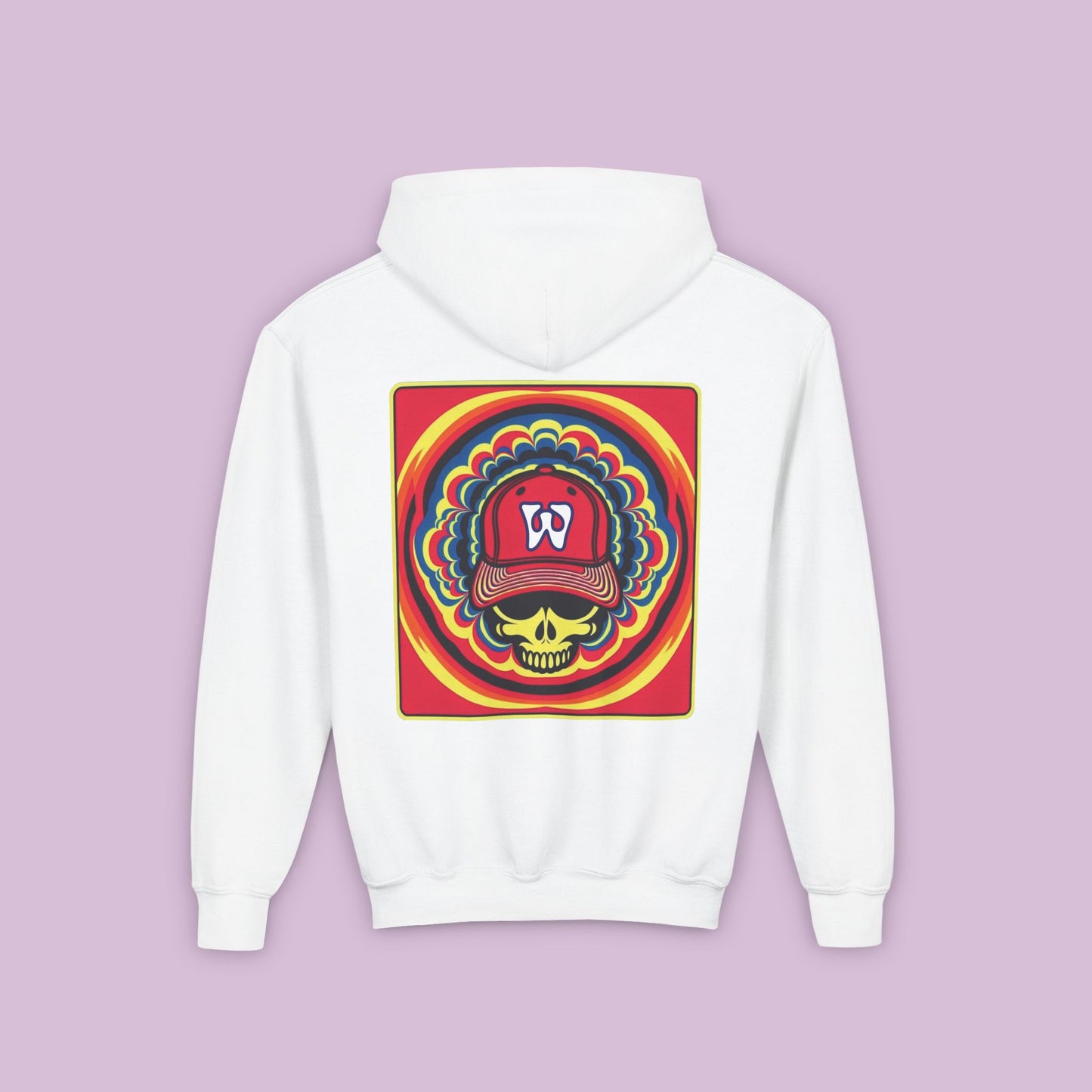 Psychedelic Funky W Skull Youth Hoodie
