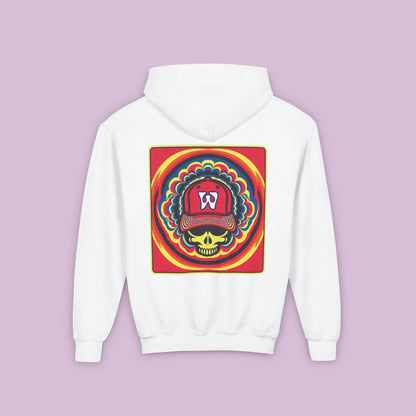 Psychedelic Funky W Skull Youth Hoodie