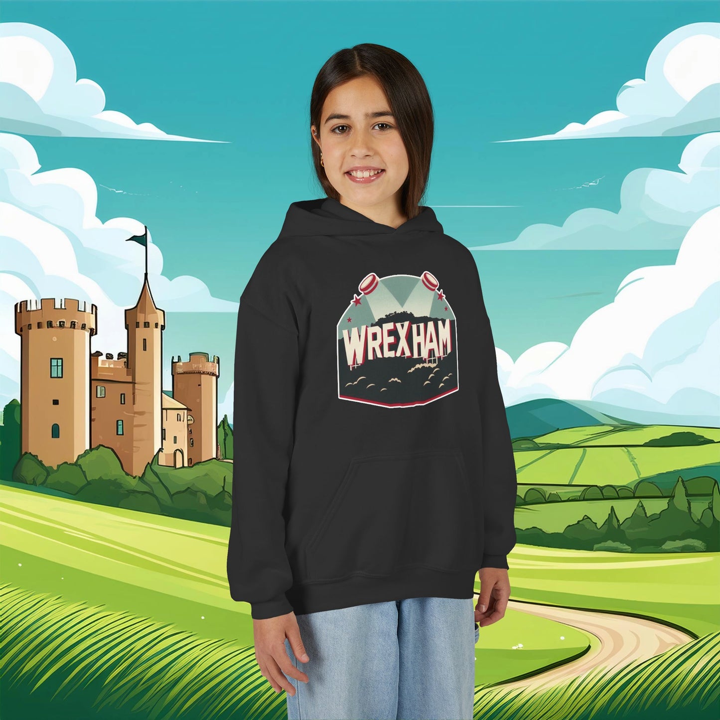 Wrexham Hollywood Sign Youth Hoodie