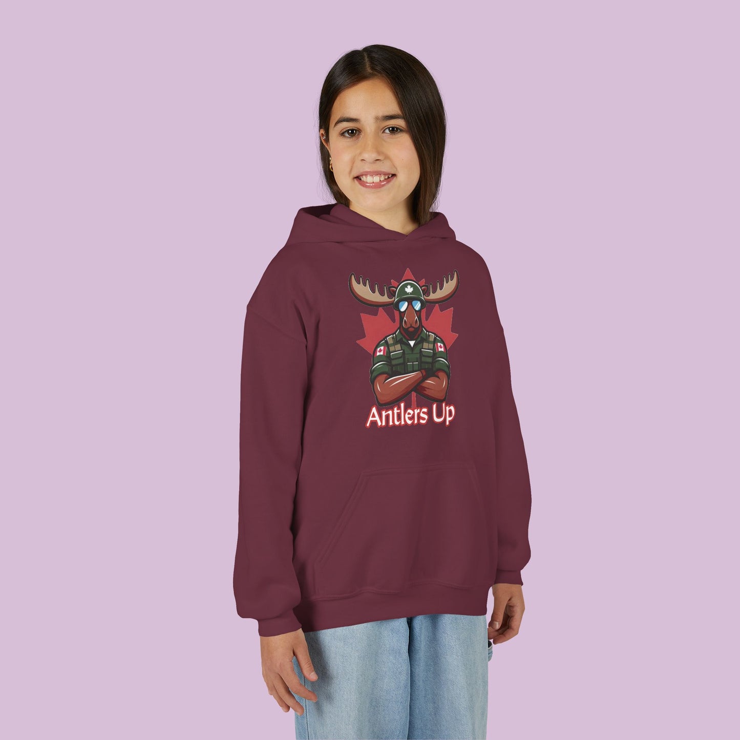 Canadian Moose "Antlers Up" Youth Hoodie