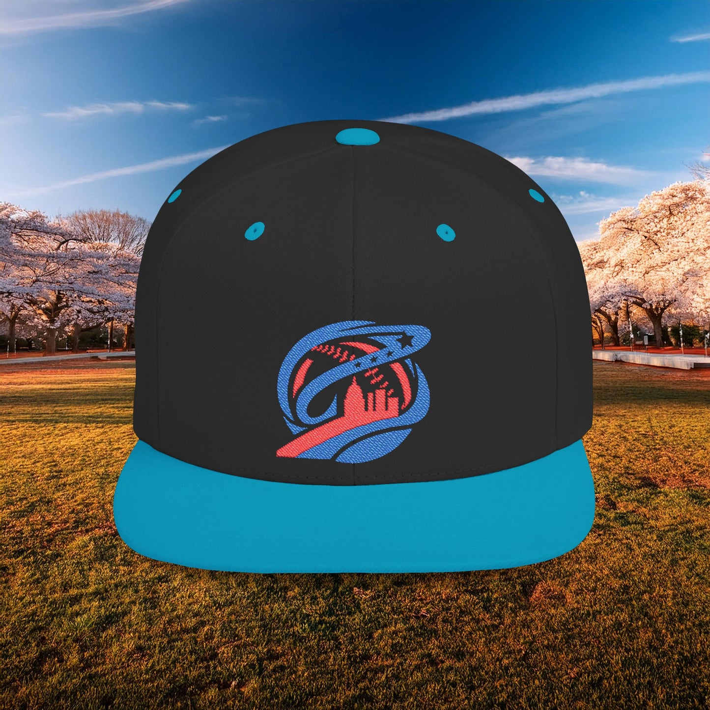 Abstract Washington Baseball Logo Flat Bill Snapback