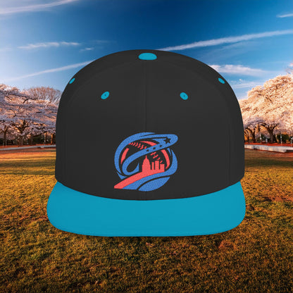 Abstract Washington Baseball Logo Flat Bill Snapback