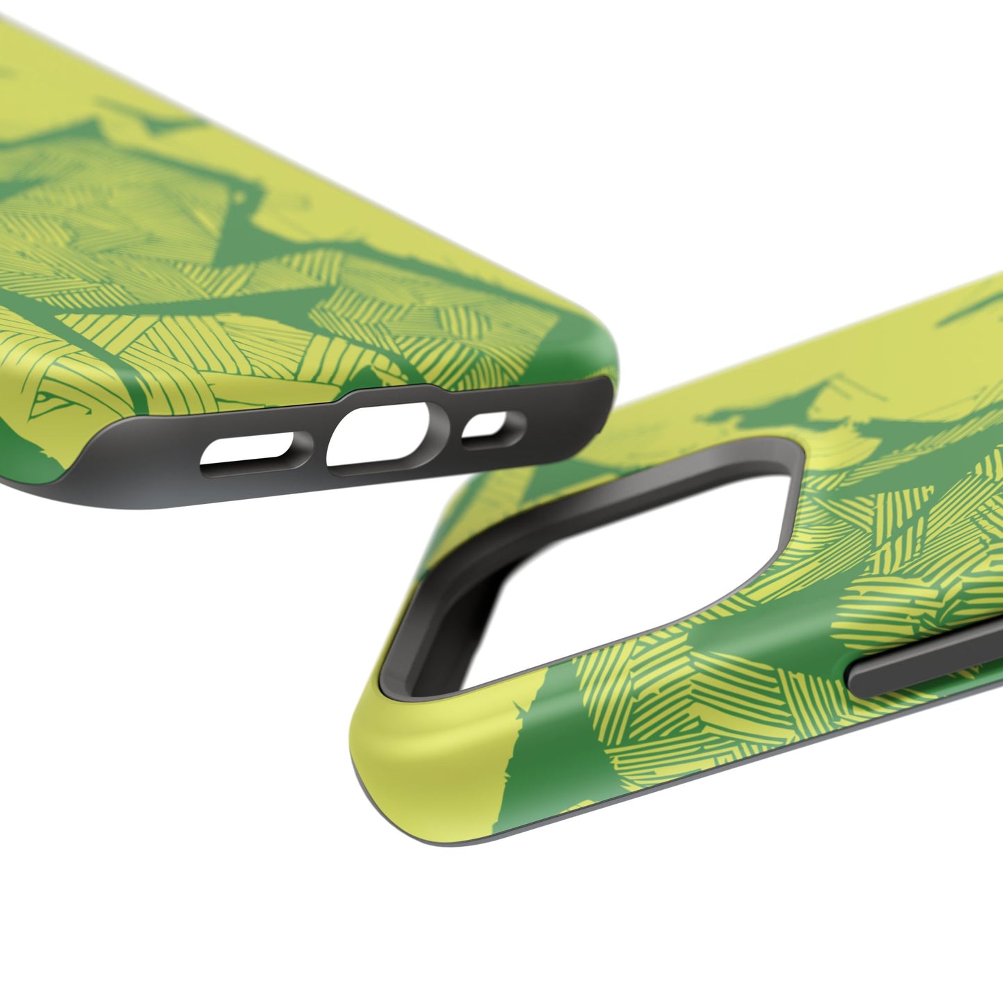 Electric Green and Gold Impact-Resistant Phone Case
