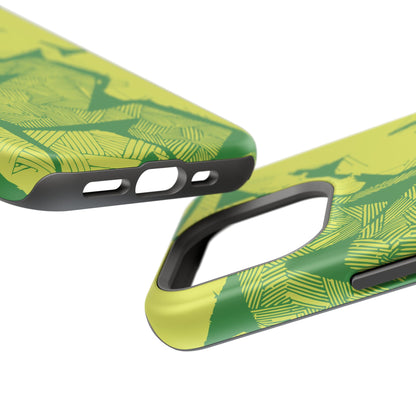 Electric Green and Gold Impact-Resistant Phone Case