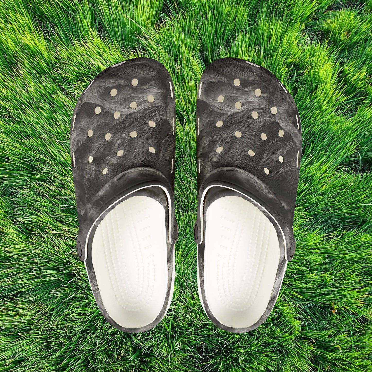 Smoke Pattern Foam Clogs