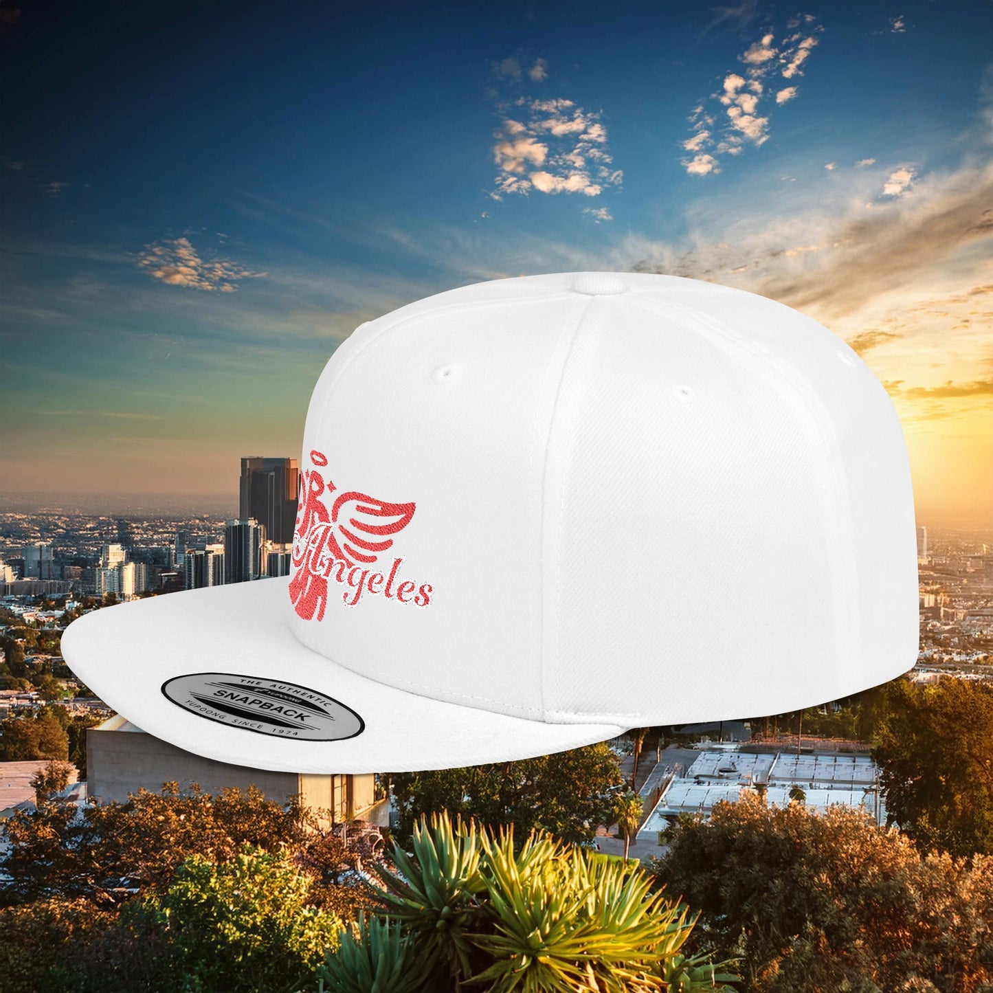 Los Angeles Red Angel Flat Bill Snapback