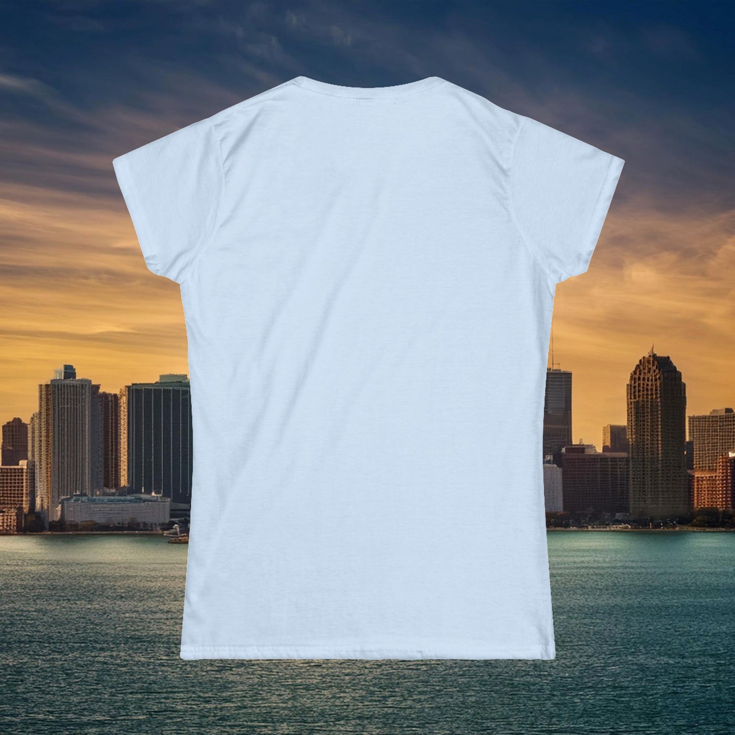 Detroit Football Skyline Women's Softstyle Tee