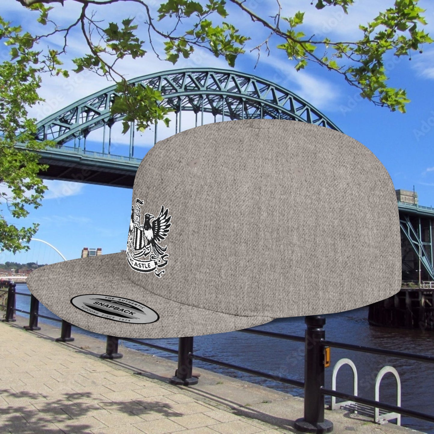 Newcastle United B&W Crest Flat Bill Snapback