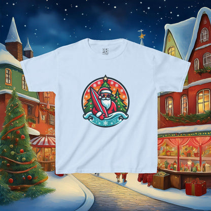 Catching Waves Santa Kids Tee