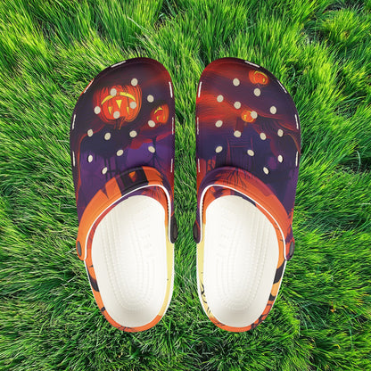Jack-O'-Lantern Halloween Foam Clogs