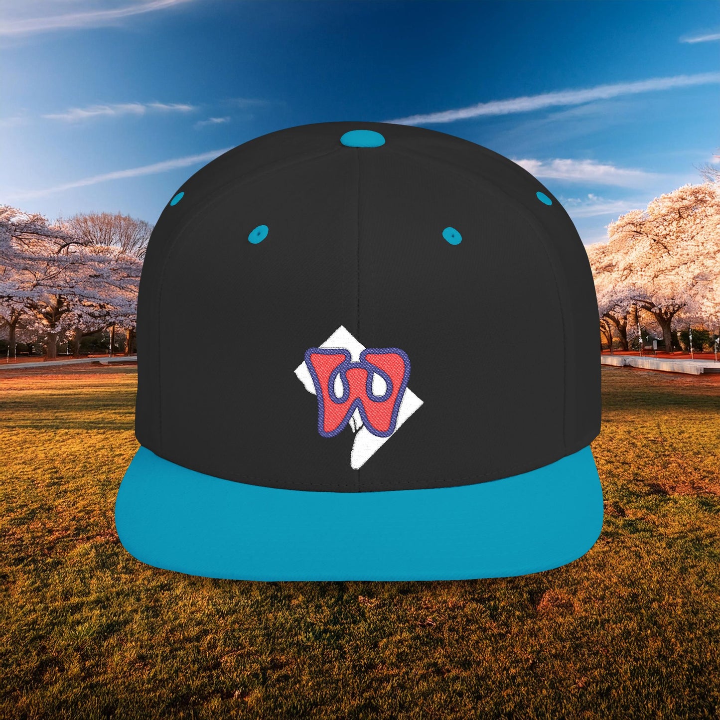 Washington Funky W Flat Bill Snapback - Red