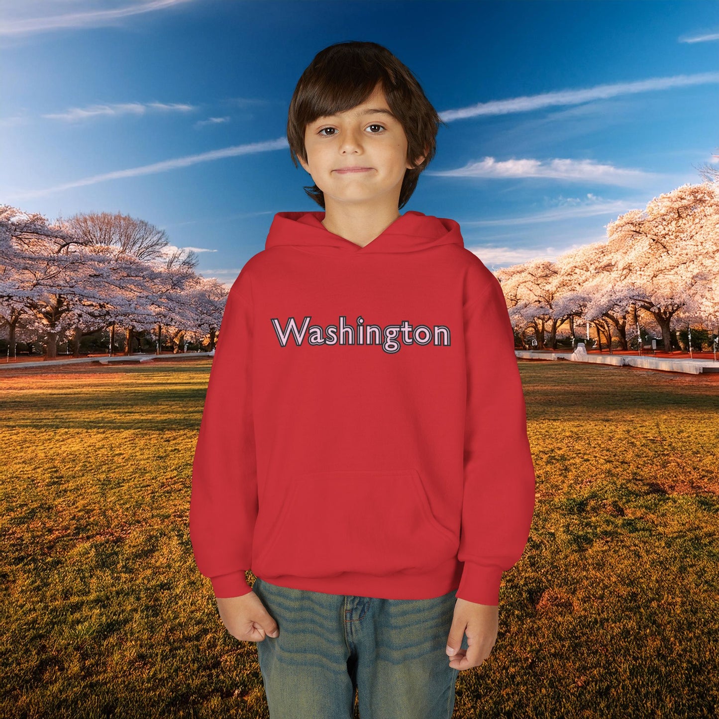 Washington Cherry Blossom Design Youth Hoodie