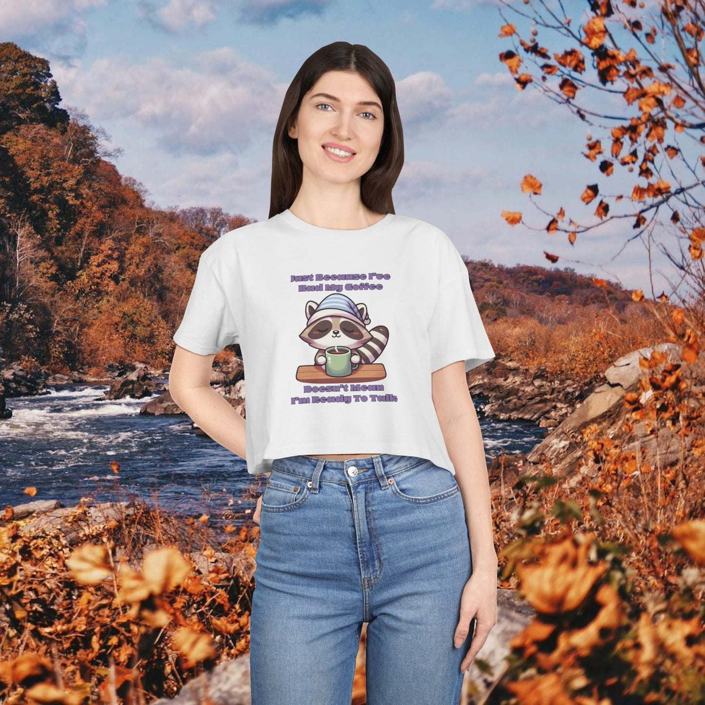 Raccoon Coffee Women's Crop Tee
