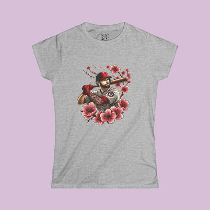 Washington Baseball Cherry Blossom Women's Softstyle Tee