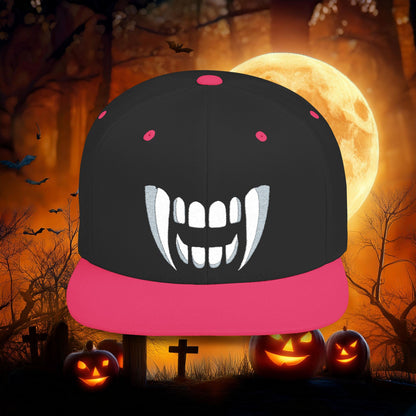 Vampire Teeth Flat Bill Snapback