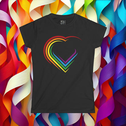 Rainbow Heart Women's Softstyle Tee