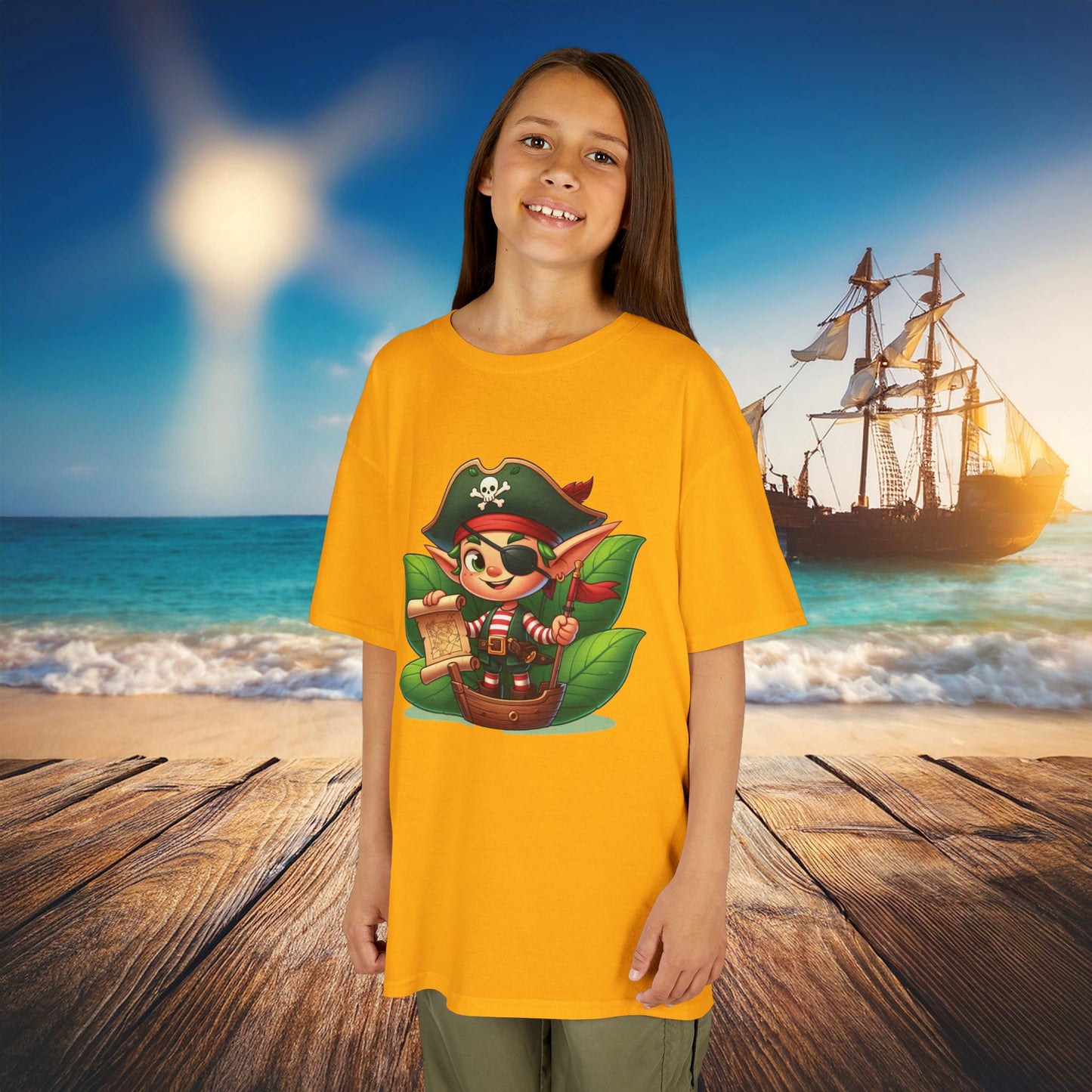 Elf Pirate Treasure Map Kids Tee
