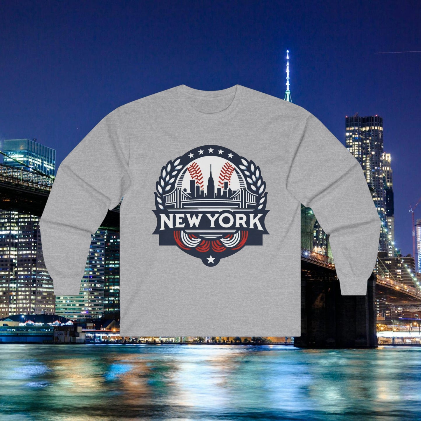 New York Bronx Baseball Long Sleeve Tee