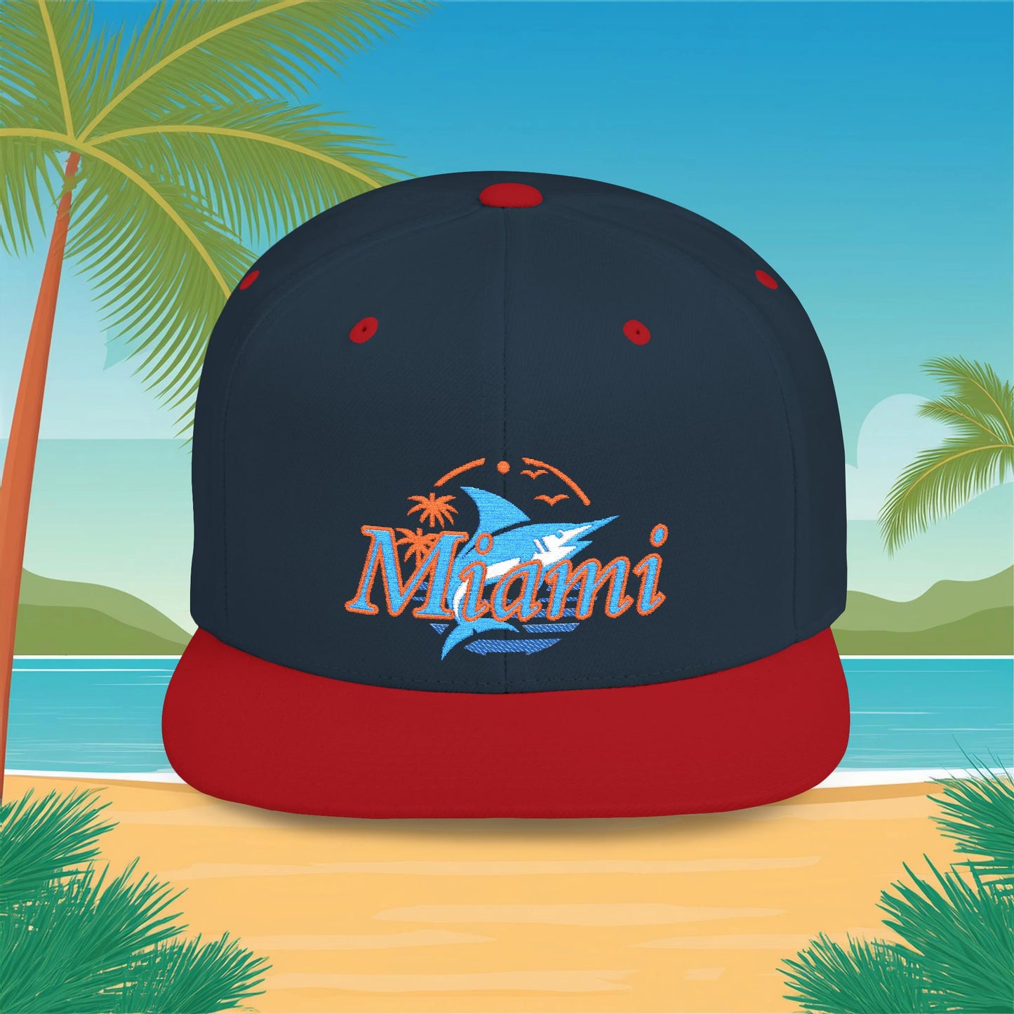 Miami Baseball Logo Flat Bill Snapback