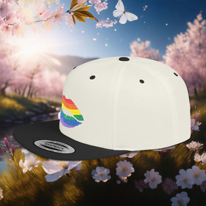 Rainbow Kiss Flat Bill Snapback