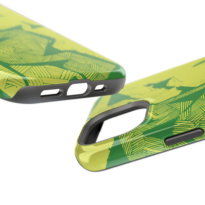 Electric Green and Gold Impact-Resistant Phone Case
