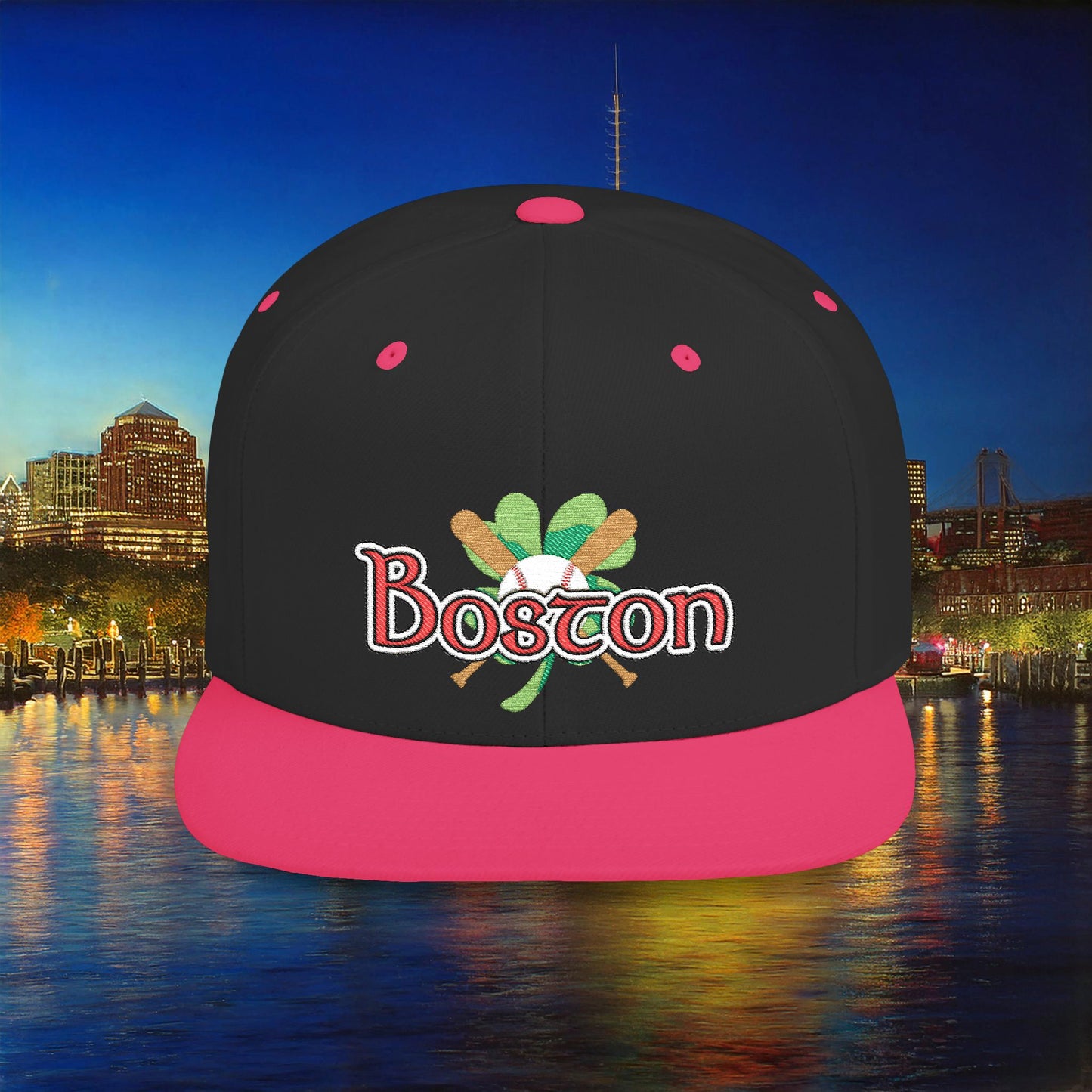 Boston Shamrock Baseball Flat Bill Snapback