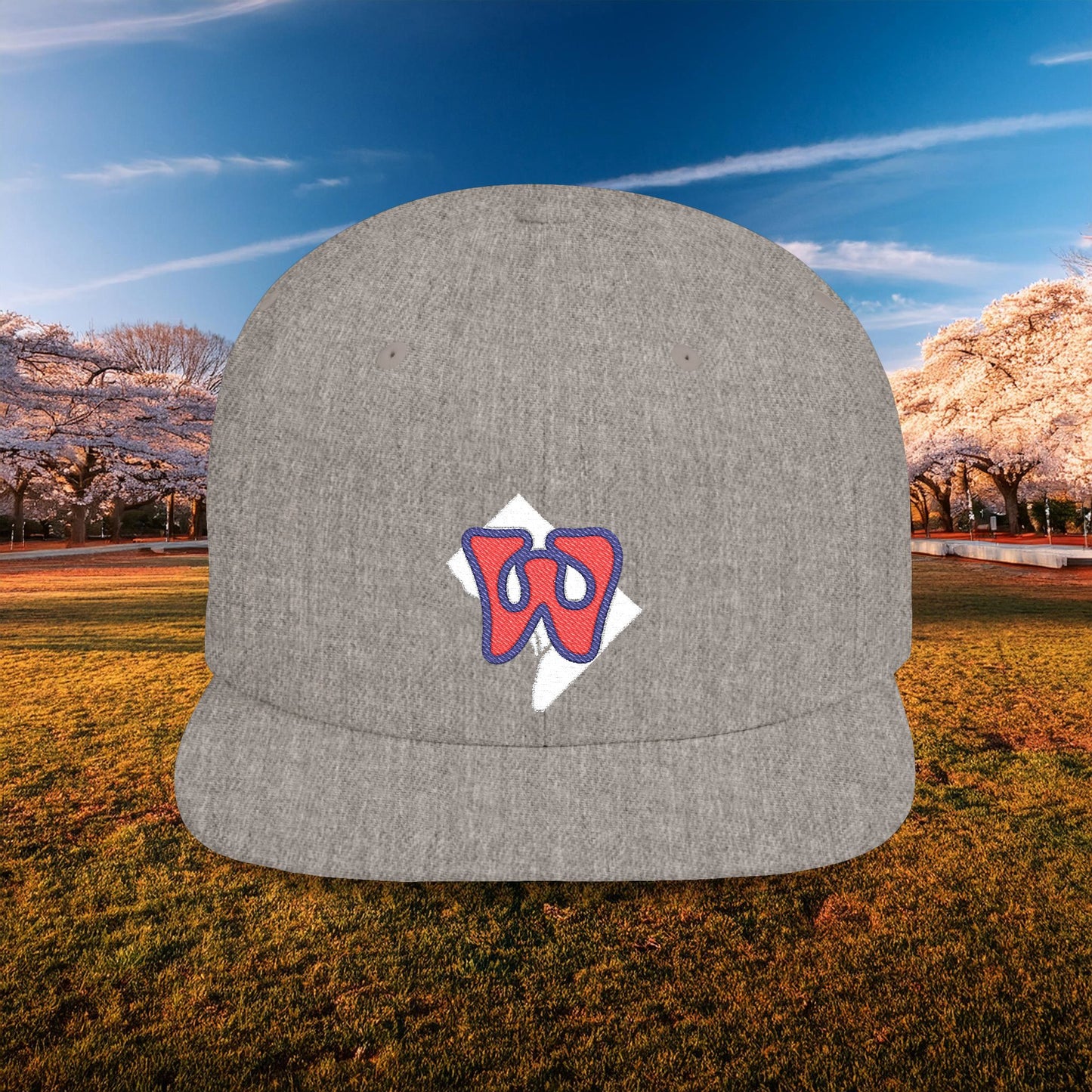 Washington Funky W Flat Bill Snapback - Red