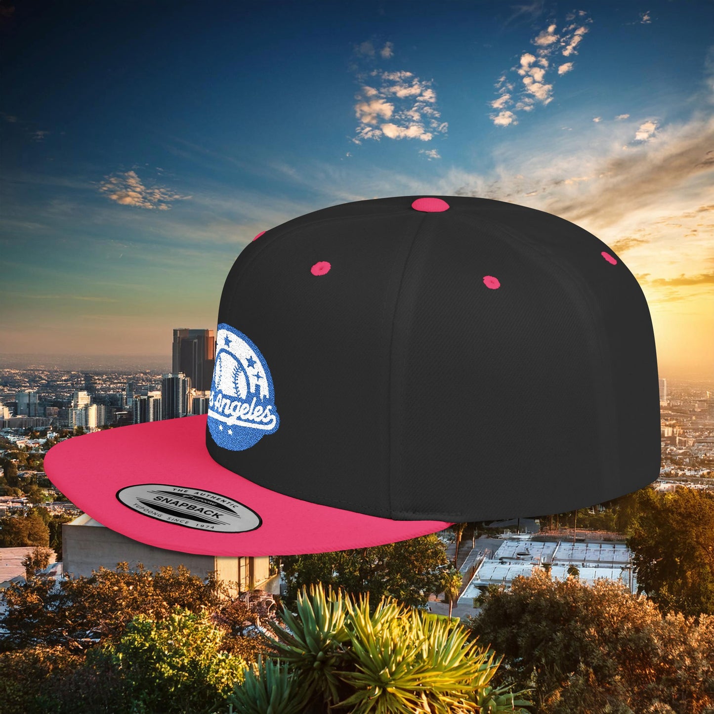 LA Blue Baseball Flat Bill Snapback