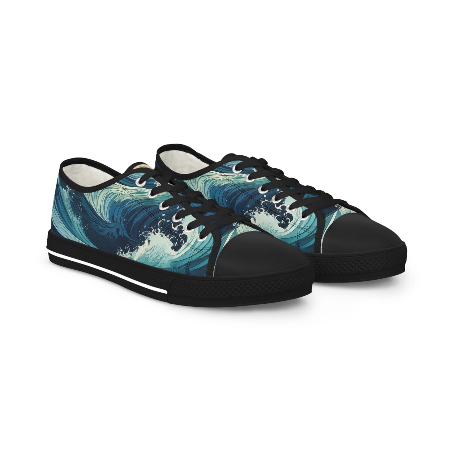 The Ocean Waves Men's Low Top Sneakers