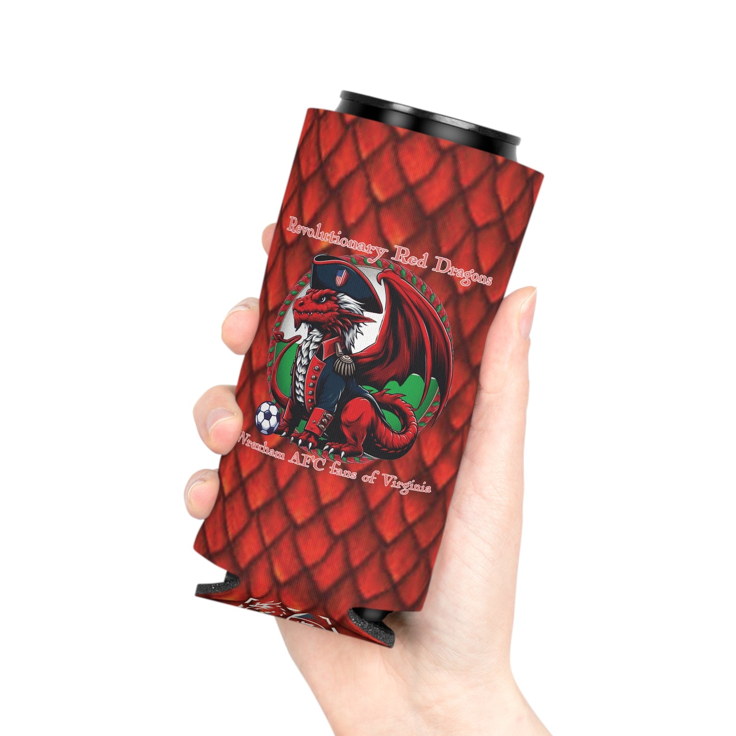 Revolutionary Red Dragons Logo Can Cooler - Scales