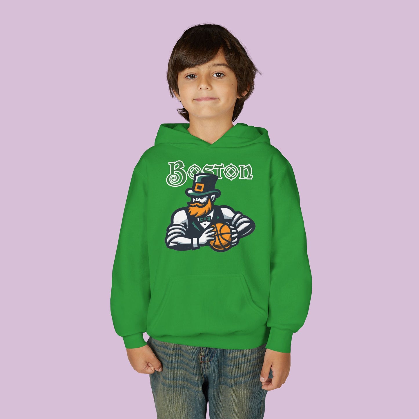 Boston Basketball Design Youth Hoodie