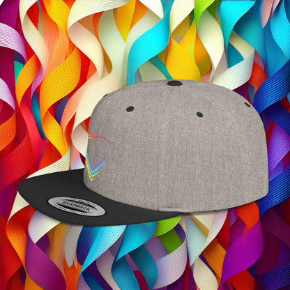 Rainbow Heart Flat Bill Snapback