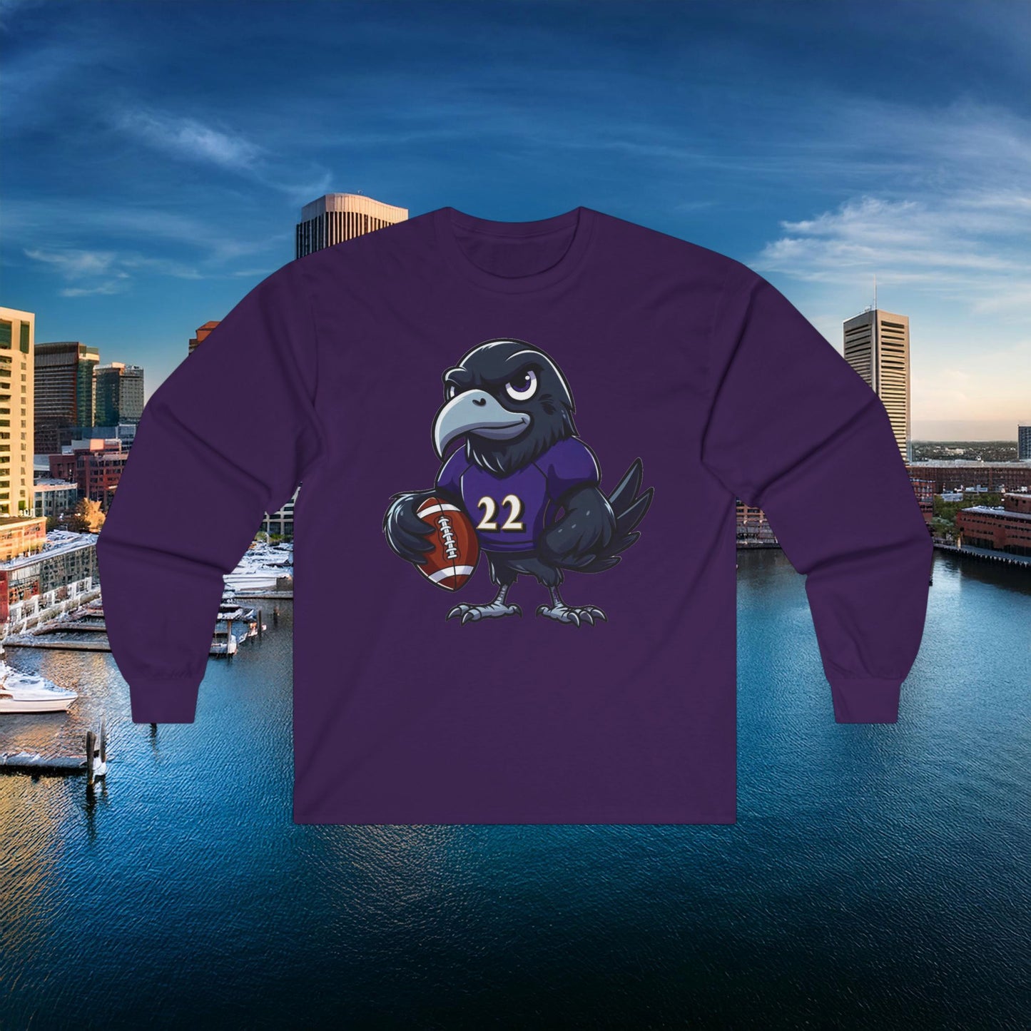Baltimore Little Football Player Long Sleeve Tee